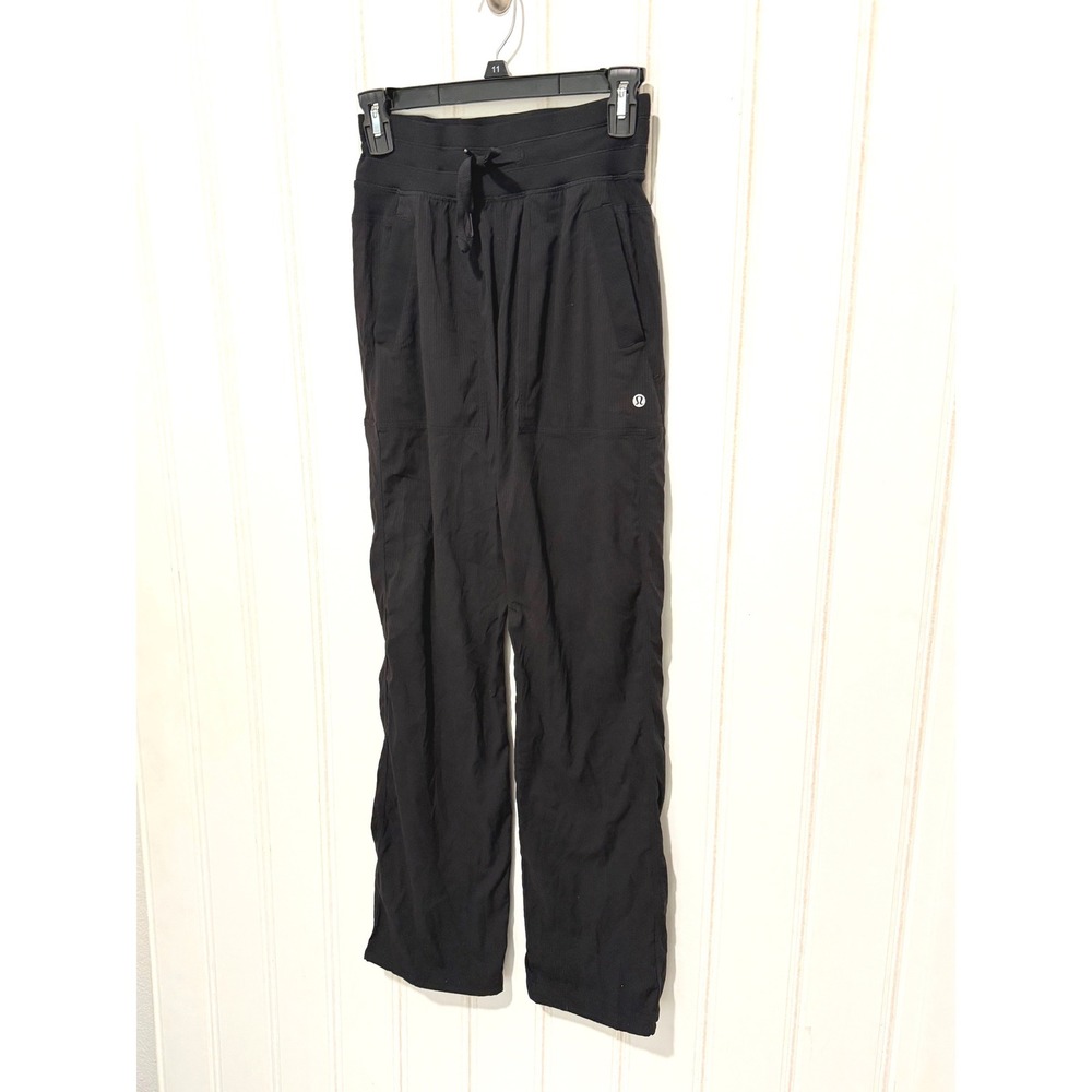 Lululemon Black Dance Studio Pants Mid Rise Relaxed Fit Drawstring Size 2 - Picture 5 of 9